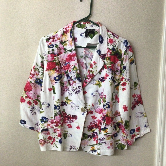 New direction lightweight 55% linen Blazer size petite extra large. - Picture 1 of 5